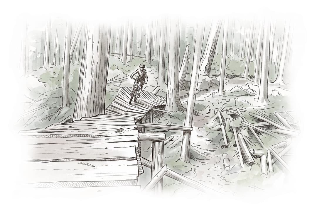 Ink and wash painting of Squamish.