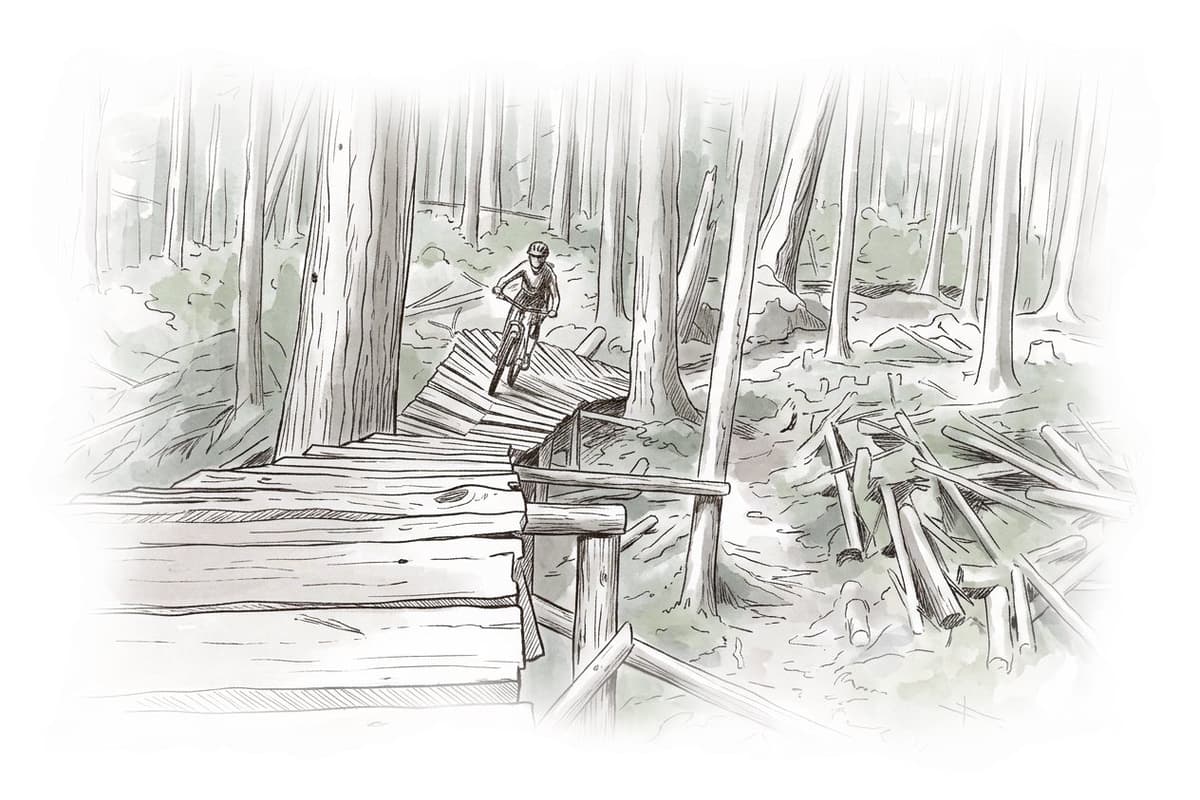 Ink and wash painting of Squamish.