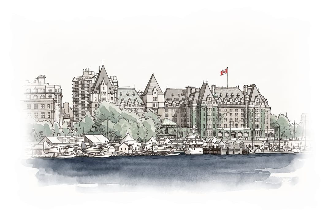 Ink and wash painting of Victoria.