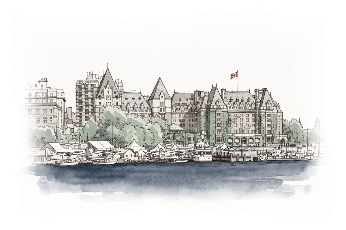 Ink and wash painting of Victoria.