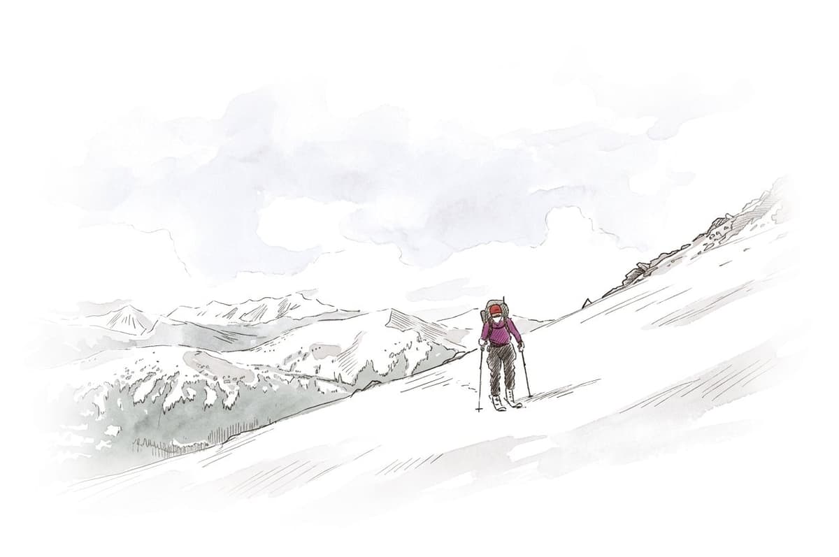 Ink and wash painting of Spearhead Traverse.